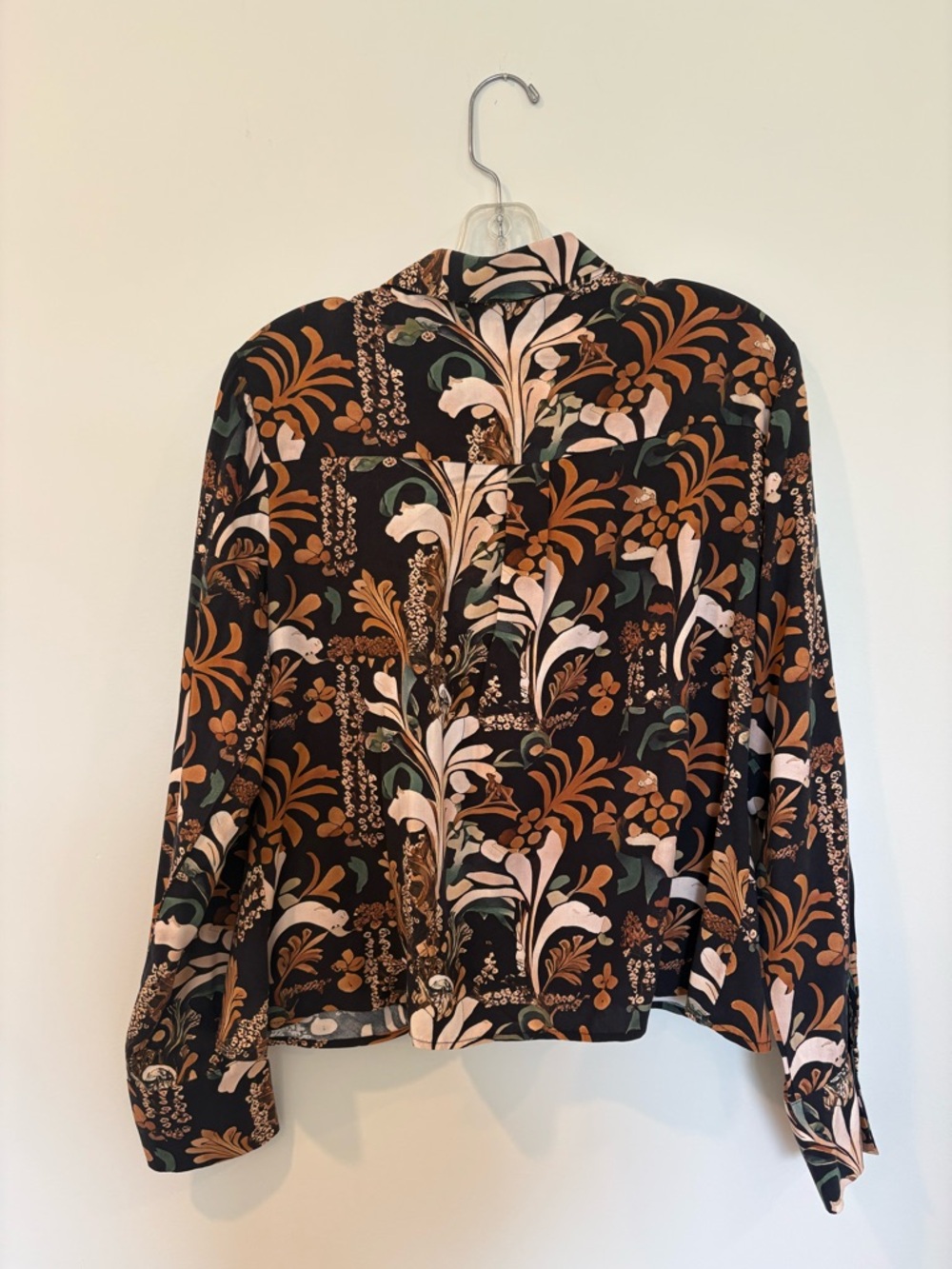 Charlie B Floral Twist Front Blouse Size Large Boho Top - Picture 5 of 6